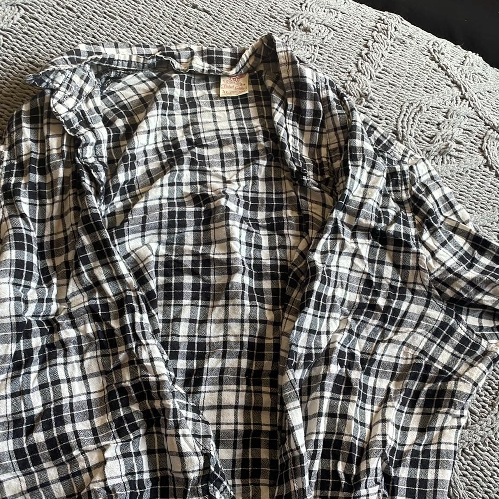 Men's Black and White Checkered Shirt